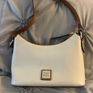 Dooney & Bourke White and Brown Shoulder Bag